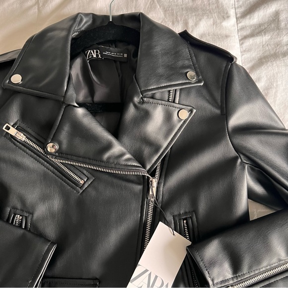 ‼️Sold‼️Faux Leather Biker Jacket - Picture 1 of 4
